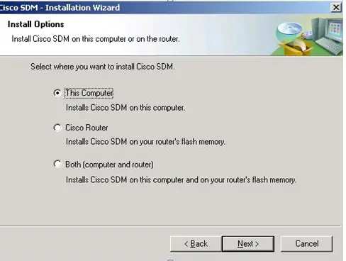 ciscoSDM Instalacion Wizard